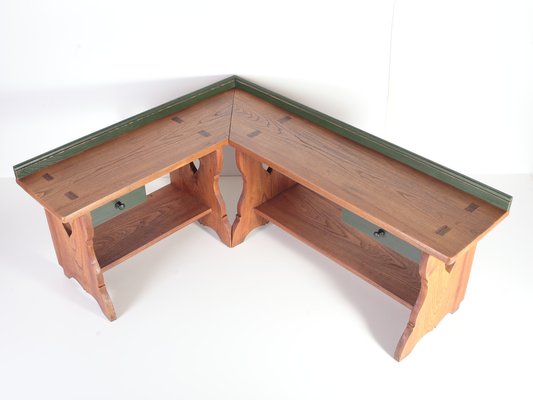 Country Oak Corner Bench 1950s for sale at Pamono
