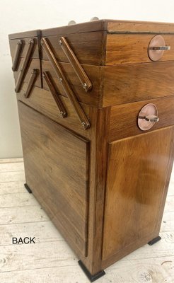 Large Wooden Sewing Box, Oak-color Concentrina Storage Box