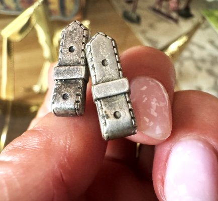 Vintage Silver Cufflinks in Original Box from Hermes for sale at