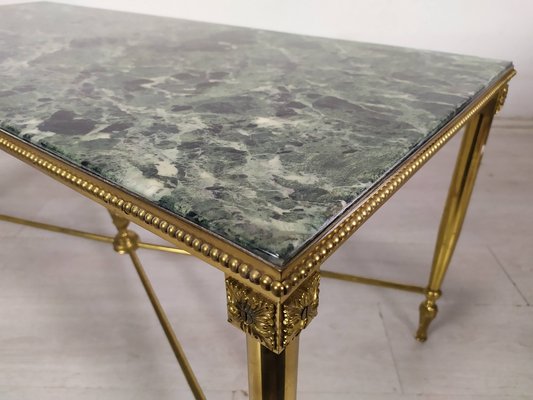 Neoclassical Coffee Table in Bronze and Marble 1950s