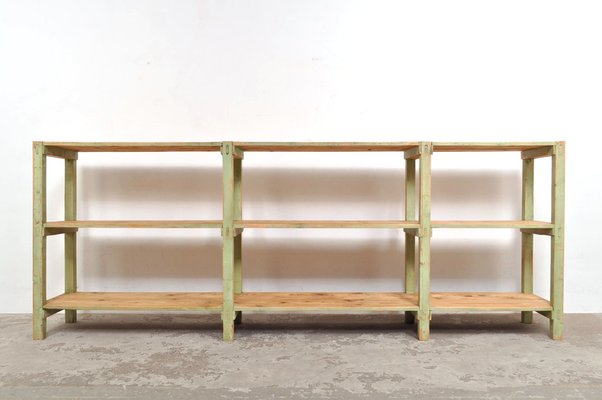 Vintage Wooden Shelving Unit 1960s
