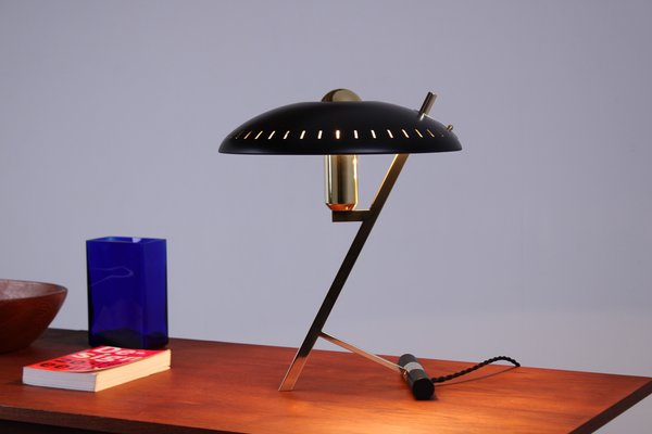 Decora Z Table Lamp in Brass by Louis Kalff for Philips, 1950s for