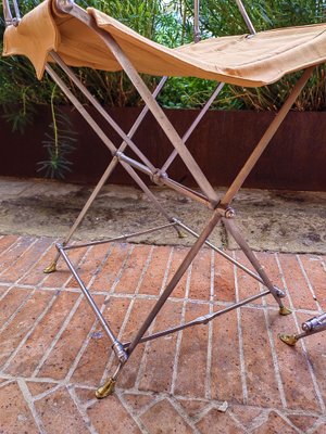 Creole Boat Folding Chairs In Stainless Steel And Canvas Attributed To  Maurizio Gucci, 1985, Set Of, Maurizio Gucci Boat