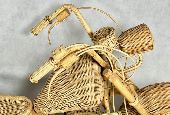 Full Size Wicker & Bamboo Harley Davidson Motorcycle attributed to