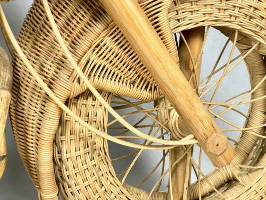 Full Size Wicker & Bamboo Harley Davidson Motorcycle attributed to