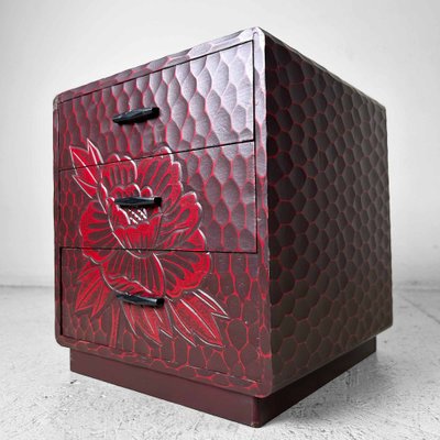 織部香合　時代箱　ＭＡ644 Shōwa Era Kamakura Bori Sewing Box, Japan, 1980s for sale at