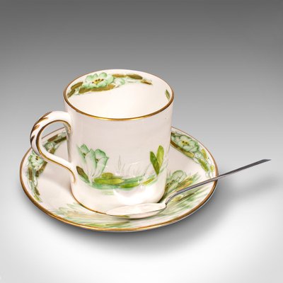 Englisches Teeservice mit keramischen Kaffeedosen & Silberlöffeln, 1930er, 19 . Set bei Pamono kaufen