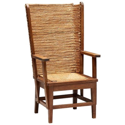 Orkney Chair in Wood and Oat Straw Scotland 19th Century