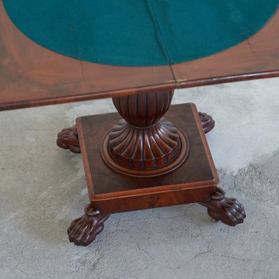 Antique Folding Pedestal Card Table, 19th Century for sale