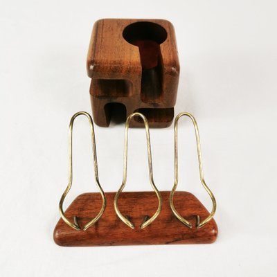 Mid-Century Teak Pipe Stands, 1960s, Set of 2 for sale at Pamono