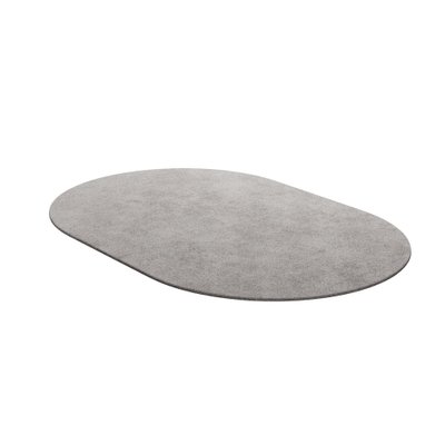 Tapis Oval Silver Grey #04 Modern Minimal Oval Shape Hand-Tufted