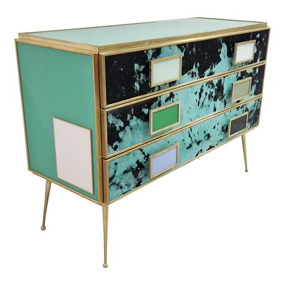 Three-Drawer Glass Dresser, 1990s for sale at Pamono