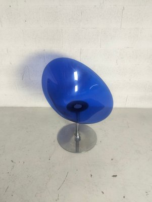 Eros Swivel Blue Chair by Philippe Starck for Kartell, 1990s Eros Swivel Blue Chair by Philippe Starck for Kartell, 1990s