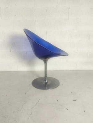 Eros Swivel Blue Chair by Philippe Starck for Kartell, 1990s Eros Swivel Blue Chair by Philippe Starck for Kartell, 1990s