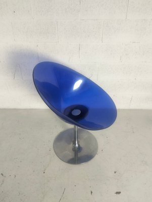 Eros Swivel Blue Chair by Philippe Starck for Kartell, 1990s Eros Swivel Blue Chair by Philippe Starck for Kartell, 1990s