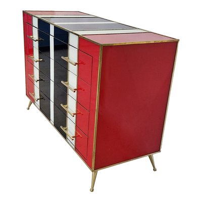 4-Drawer Glass Dresser, 1990s 4-Drawer Glass Dresser, 1990s