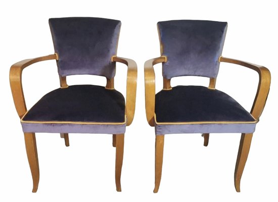 Art Deco French Model Bridge Chairs 1930 Set of 2 for sale at Pamono