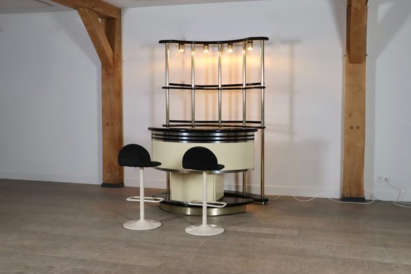 Mid Century Dry Bar Set by Guzzini for Stilglass Donati Italy 1970s Set of 4