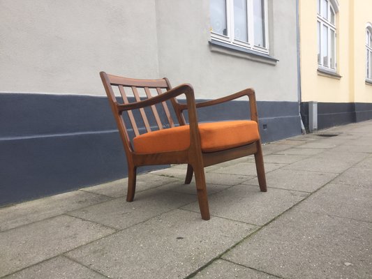 Mid-Century Danish Stained Oak Easy Chair by Ole Wanscher for Mid-Century Danish Stained Oak Easy Chair by Ole Wanscher for