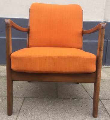 Mid-Century Danish Stained Oak Easy Chair by Ole Wanscher for