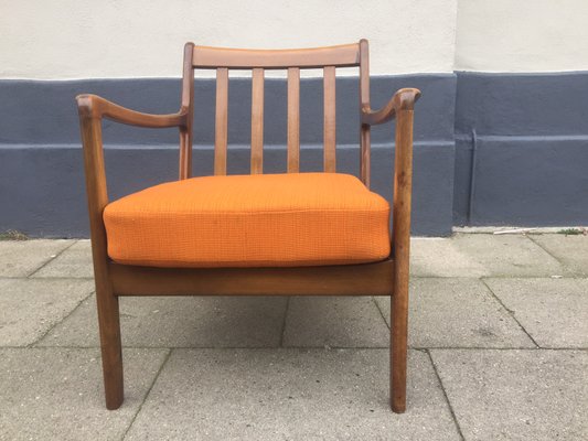 Mid-Century Danish Stained Oak Easy Chair by Ole Wanscher for