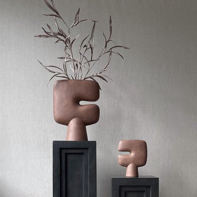 Terracotta Tribal Vase Medio by 101 Copenhagen, Set of 2 for