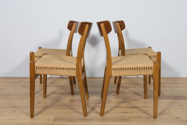 Mid-Century Dining Chairs Ch23 by Hans J. Wegner for Carl Hansen & Son,  1960s, Set of 4 for sale at Pamono