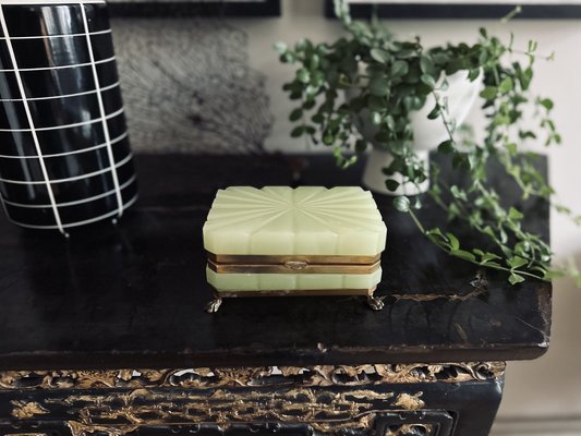 Mid-Century French White Opaline Glass Box Mid-Century French White Opaline Glass Box