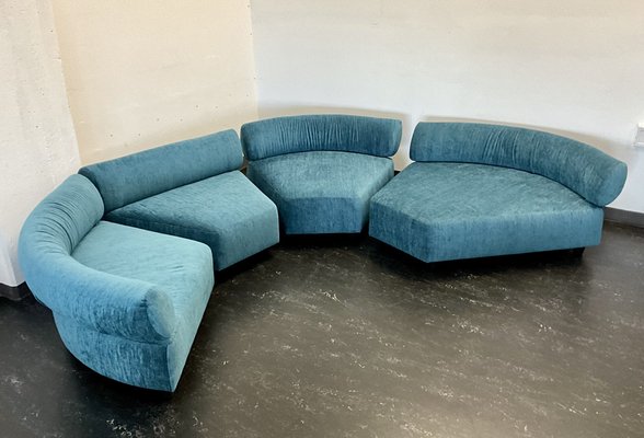 Vintage Module Sofa in Velvet 1980 Set of 4
