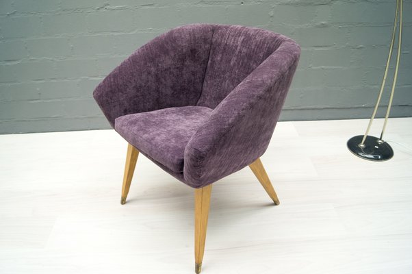 Mid Century French Purple Cocktail Chair 1950s for sale at Pamono