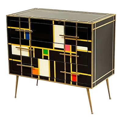 green emerald velvet dress Vintage Chinoiserie Gilt Decorated Blockfront 3-Drawer Chest Et Cetera –  Firebird Furniture main image 0