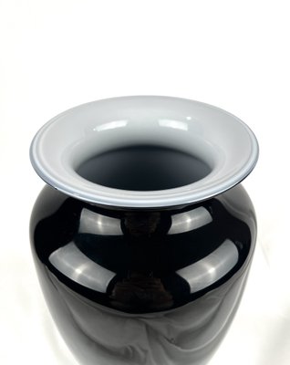 Vaso vintage in vetro di Murano nero di Carlo Nason