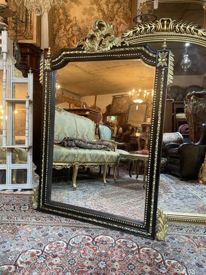 French Hand Painted Wood Miror for sale at Pamono