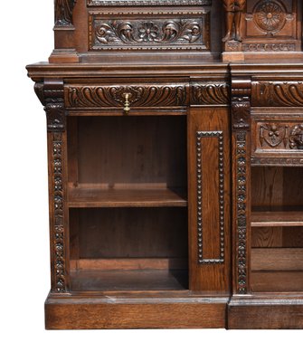 Large Victorian Carved Oak Front and Back Bar, 1880s, Set of 2 for