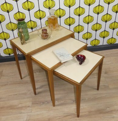 Walnut Ceramic Side Tables Set of 3 for sale at Pamono