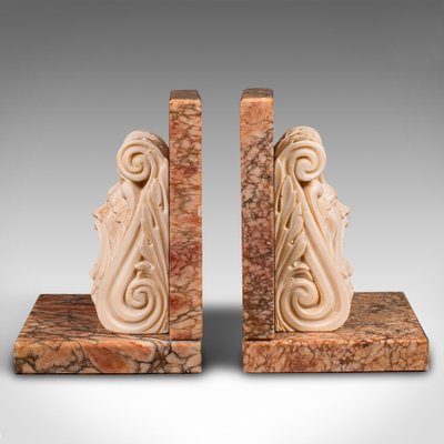 アンティーク雑貨 FRANKART BOOK END MARBLE Vintage Art Deco Italian Bookends in Marble, 1940s, Set of 2 for