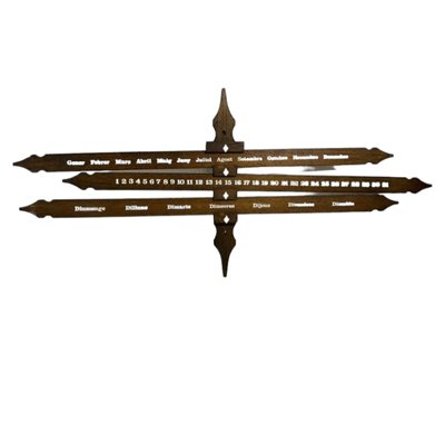 Catalan Half-Century Perpetual Calendar in Wood for sale at Pamono