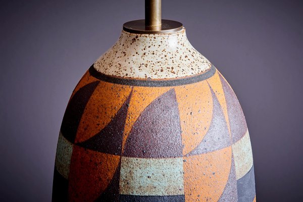 Lampe poterie artisanale avec abat-jour