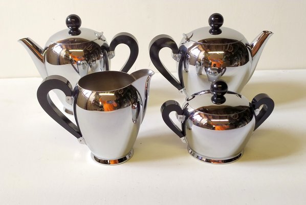 Alessi vintage coffee and tea service, 1940s, Set of 5 for sale at