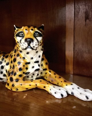 Vintage Ceramic Cheetah Figure by Barotti, Italy, 1960s for sale