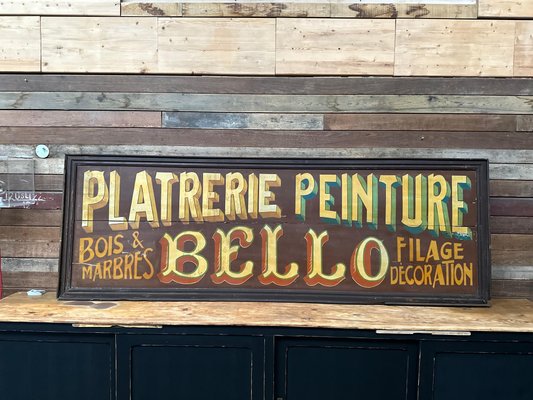 Very Large Sign Painted on Wood, 1950s for sale at Pamono