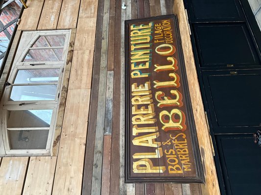 Very Large Sign Painted on Wood, 1950s for sale at Pamono
