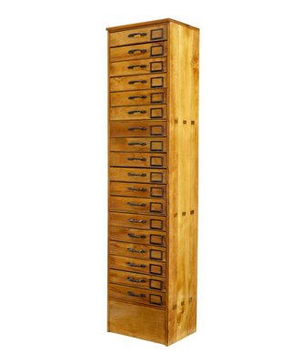 Early 20th Century Apothecary Fruitwood Tall Chest of Drawers 1930s