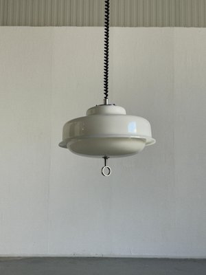 Mid Century Modern White Mushroom Lamp by Harvey Guzzini 1970s