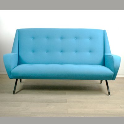 Turquoise Italian Two Seater Sofa 1950s For Sale At Pamono