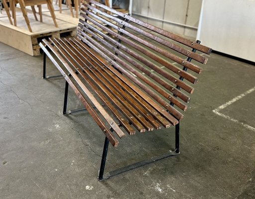 Dark brown 2024 wood bench