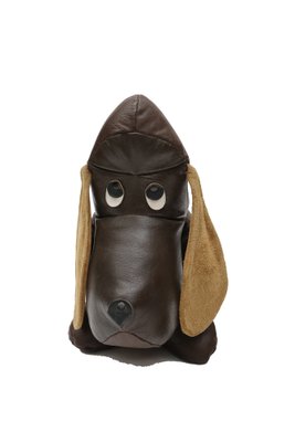 Large Mid-Century Mugge Basset Hound in Leather from Sallingboe