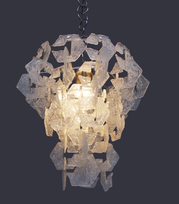 Murano Crystal and Opaline Glass Chandelier by Mazzega Murano Crystal and Opaline Glass Chandelier by Mazzega
