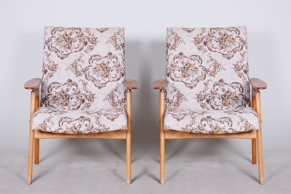 Set of Two Original Mid Century Beige Armchairs by Jan m dek