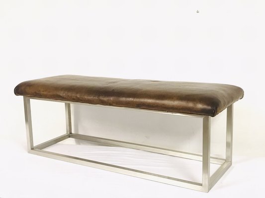 Vintage Leather Bench 1940s